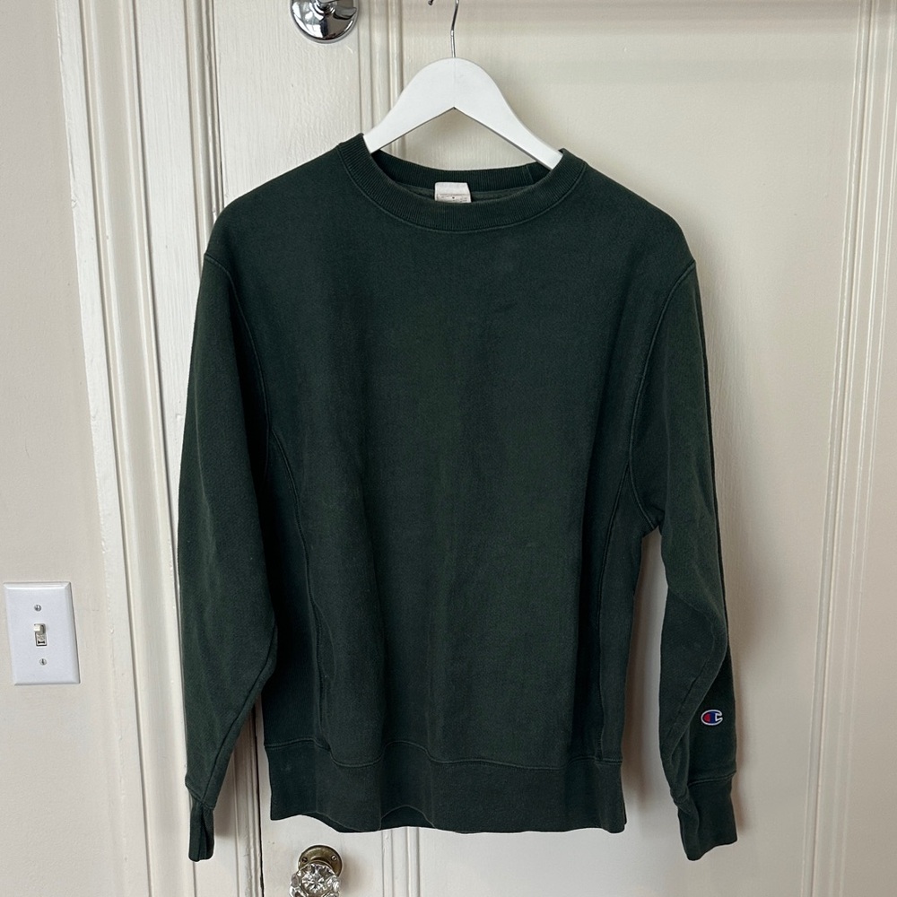 Champion Men's Dark Green Crewneck Sweater